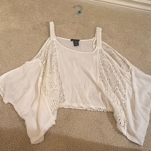 Rue21 Tops - Rue21 White Asymmetrical Crop Tank Top